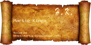Hartig Kinga névjegykártya